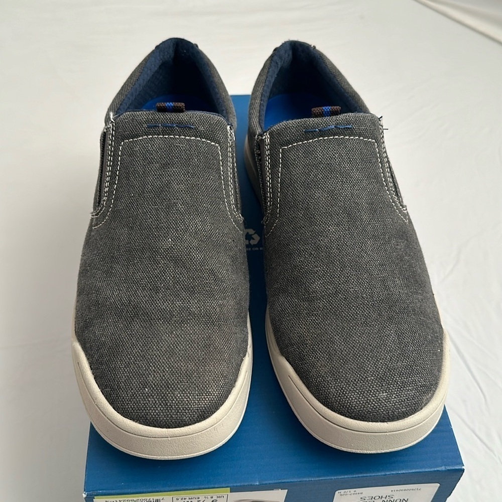 Nunn Bush Kore Tour City Walk gunmetal gray canvas plain toe slip on shoes